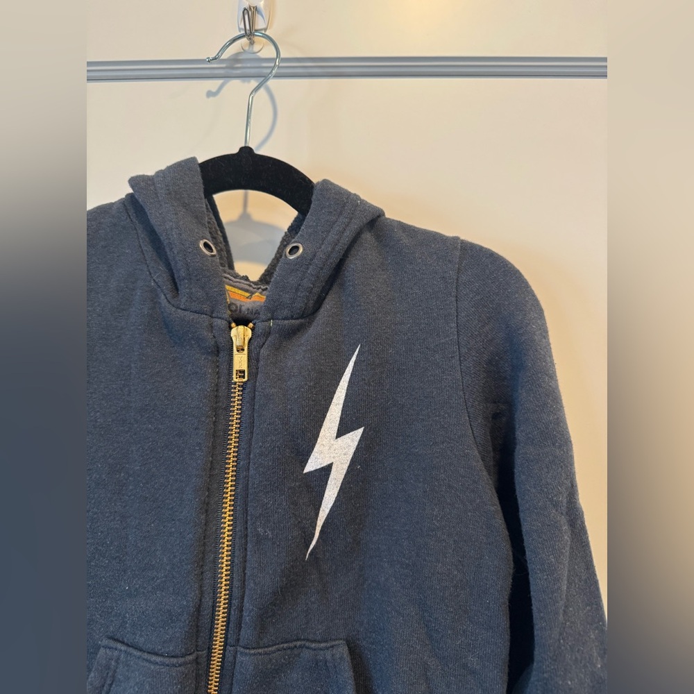 Aviator Nation - KIDS BOLT PRINT ZIP HOODIE - Navy // White - Picture 3 of 6
